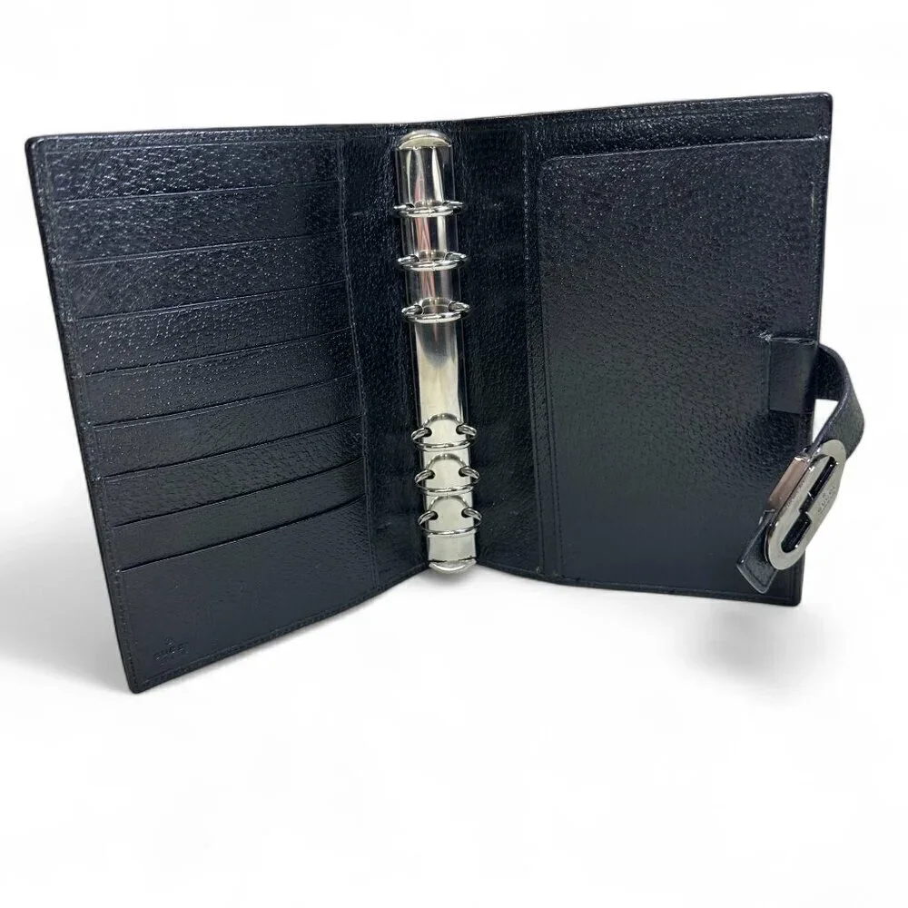 GUCCI Black Nylon Agenda Notebook Cover Unisex